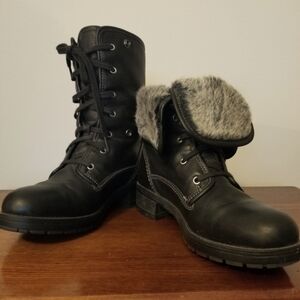 Clark's black leather boots
